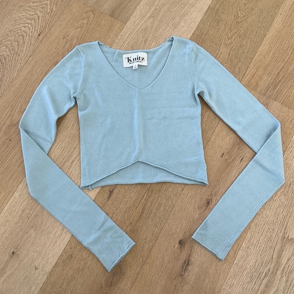 For Love And Lemons Sweaters - For Love And Lemons Knitz  V Neck Knit Sweater